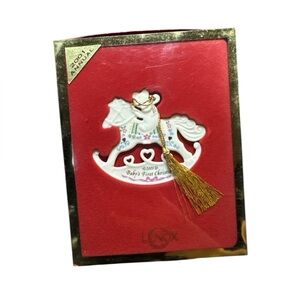 Lenox 2001 Baby’s First Christmas Rocking Horse Ornament vintage new in box